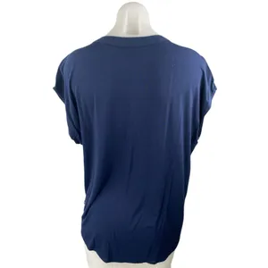 Banana Republic Women's Navy Blue Drop Sleeve V Neck Shirt Blouse Top Size M thumbnail 2