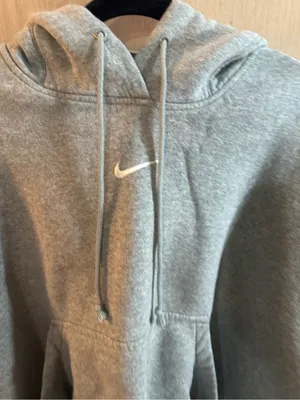 Women’s Nike Gray Oversized Pullover Hoodie with Small Swoosh Size XL thumbnail 2