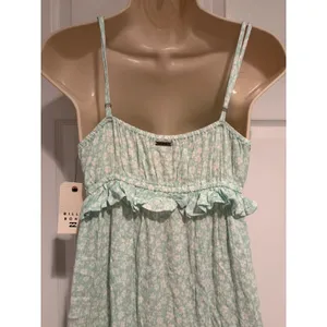Billabong‎ Mint Green Floral Maxi Dress Boho Cottagecore Beach Sundress Medium thumbnail 6
