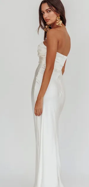 Selfie Leslie White Strapless Dress thumbnail 3