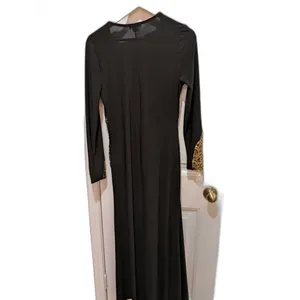 Venus Dress Black Long Sleeve Bodycon Size M With Gold Lace Cutouts thumbnail 5