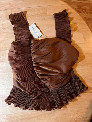 Ramy Brook Kathy Ruffle Peplum Top in Copper BNWTS $325.00 thumbnail 6