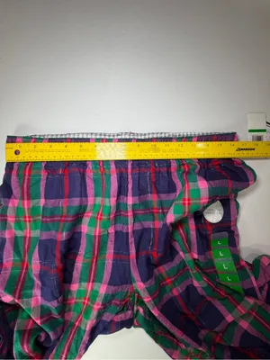 Plaid Flannel Pajama Pants in Purple & Green thumbnail 5