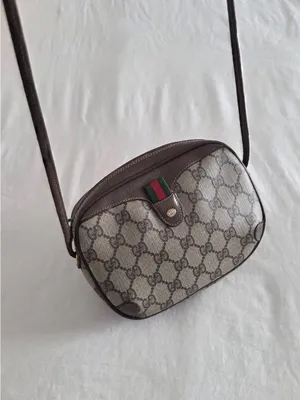 Gucci Beige GG Supreme Canvas Crossbody with Brown Leather & Green-Red Web thumbnail 3