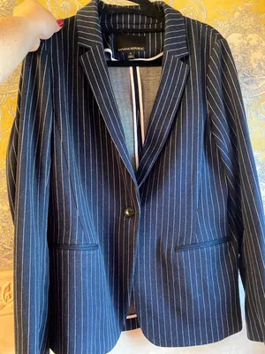 Banana Republic Women’s Size 6 Navy Blue Striped thumbnail 2