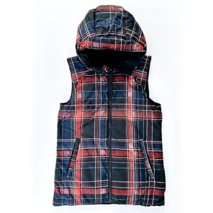 Lululemon The Fluffiest Vest Naval Blue Cypress Plaid Red Size 6 Reversible thumbnail 3