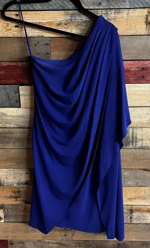 Badgley Mischka Mark & James Blue One Shoulder Dress‎ Size Small thumbnail 1