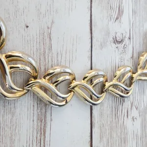 Vintage Necklace Statement Gold Tone Ornate Chunky thumbnail 3