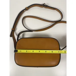 GAP Brown Shoulder Bag with Zip Closure & Zipper Accents, Gold‎ Hardware thumbnail 6