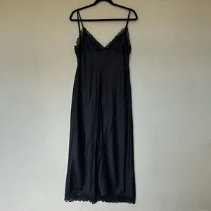HOUSE OF CB 'Salma' Black Satin Slip Midi‎ Dress size XL thumbnail 3
