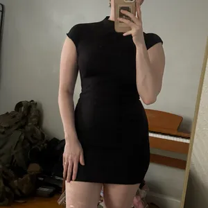 Zara Mock Neck Black Dress thumbnail 4