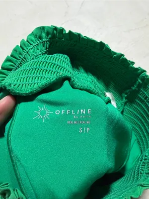 Aerie offline real me High-Waist Smocked Green Women’s Shorts small thumbnail 5