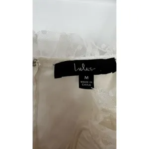 Lulus 2010s Ivory Swiss Dot Mesh Bustier Tiered Dress Medium thumbnail 13
