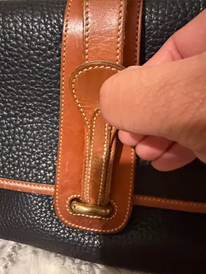 Dooney & Bourke Black Pebbled Leather Crossbody with Brown Trim thumbnail 13