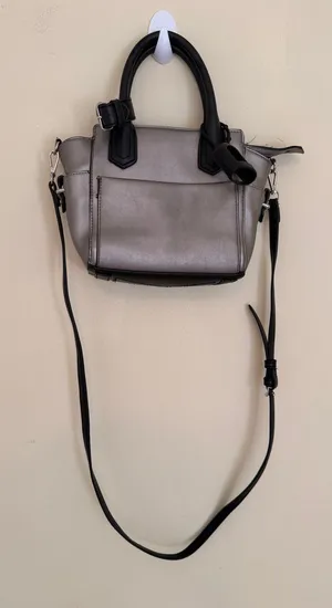 REED Atlantique Silver/Black Mini Handbag Purse with Detachable Crossbody Strap thumbnail 1