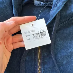 Jay Basics Faux Denim Zip Up Hoodie thumbnail 6