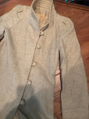 Non Signe Wool Blend Long Toggle Coat in Creme Tan Size M thumbnail 8