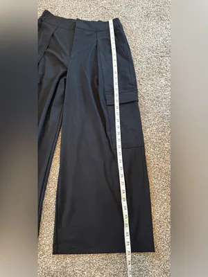 Athleta Cargo Wide Leg Pant Womens Size 4 High Rise Black 54023 Flowy Casual thumbnail 7