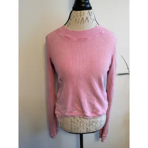 FP One Pink‎ Waffle Knit Long Sleeve Top with Side Ties Size S thumbnail 2