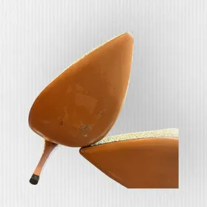 Palter DeLiso Kiss Ivory Heirloom Lace‎ Gold Glitter Pump Size Italy 37 US 6.5 thumbnail 8