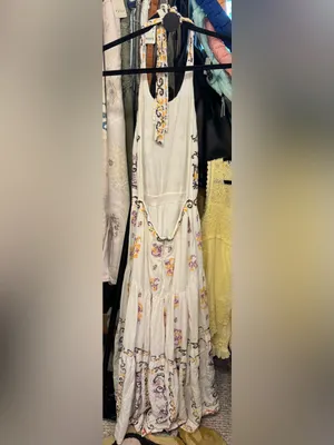 Anthropologie Medallion Halter Maxi Dress - ivory multi combo - 8 - $298 MSRP thumbnail 9