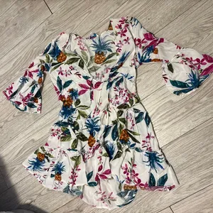Blue Island Beach Dress Cover-Up floral thumbnail 3