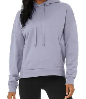 Alo Yoga Interval Microfleece Pullover Hoodie in Blue Moon Size S EUC thumbnail 1