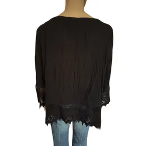 American Eagle crochet lace trim gauze top thumbnail 3