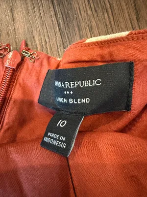 Banana Republic Linen Blend High Neck MIDI Dress Size 10 NWT - C70-002 thumbnail 6
