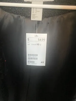 H&M Black Tweed Cropped Blazer thumbnail 3