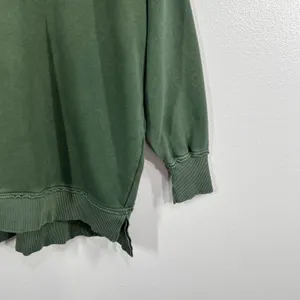 Aerie Distressed Oversized Sweatshirt Women's‎ S/P Olive Green Crewneck Pullover thumbnail 5