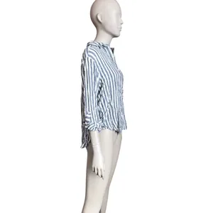 Jane & Delancey Blue and White Button Up Top thumbnail 4
