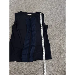 Tory Burch Womens‎ Silk Sleeveless Button Down Tank Top Navy Blue Size 4 thumbnail 5
