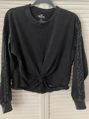 Hollister Garment-Dye Lace Boyfriend T-Shirt thumbnail 5