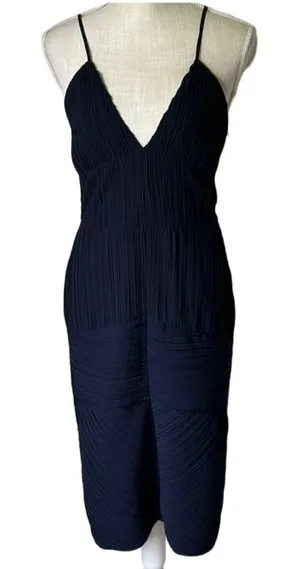 H&M Navy Blue Cocktail Dress Size 8 thumbnail 1