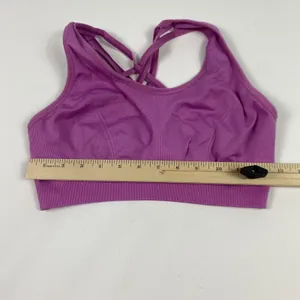 Fabletics Sports Bra Womens Small Purple Crisscross Back Seamless Yoga‎ Running thumbnail 2