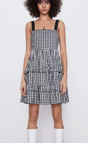 Nwt- Zara Gingham Baby Doll Dress thumbnail 5
