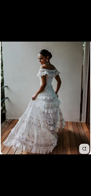 White Wedding Maxi Dress Size M thumbnail 13