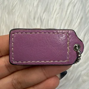 1.5" Coach Purple Fob Bag Charm Hang tag Hangtag thumbnail 2