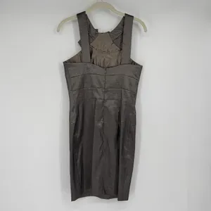 Jessica McClintock Gray Metallic Origami Pleated Cocktail Sheath Dress Size‎ 10 thumbnail 2