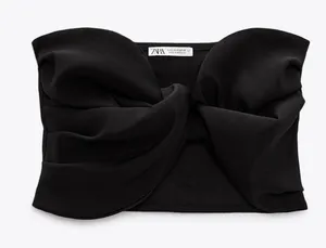 Zara Black Wrap Crop Top thumbnail 1