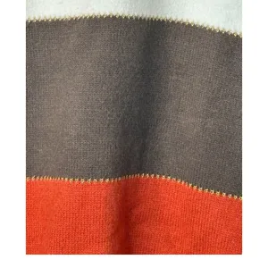 Colorblock Striped Sweater Womens Small Multicolor Earth Tone Gold Trim‎ thumbnail 2
