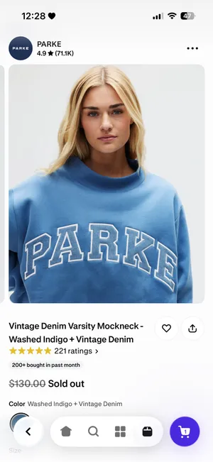 Parke denim mockneck thumbnail 3