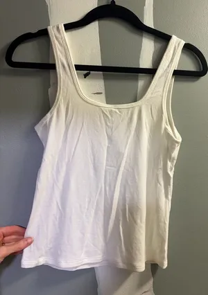 Lululemon Classic Ribbed White Tank Top thumbnail 1