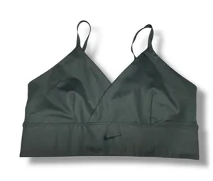 Nike Indy Light Support Sports‎ Bra Dark Teal Green Womens M Textured Shine thumbnail 1