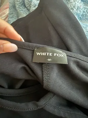 White fox black ribbed romper  thumbnail 2