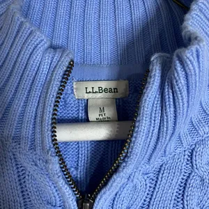 L.l bean blue medium cable knit quarter zip sweater thumbnail 3