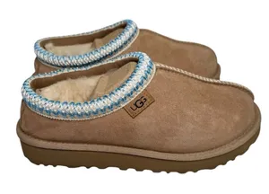 Ugg Tasman Regenerate‎ Slippers Sand with Light Blue Accents Women's Size 6 thumbnail 1