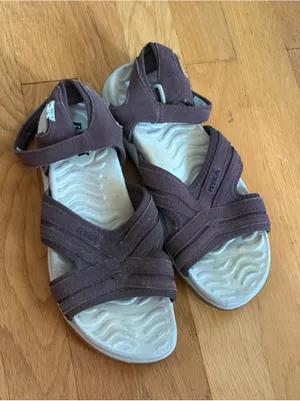 Ryka Brown Suede Ankle Strap Comfort Sandal 9M thumbnail 1