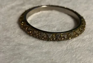 Beautiful Rhinestone Statement Bracelet Bangle Gold thumbnail 2